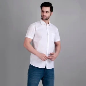 white casual half shirt