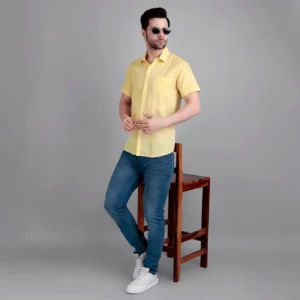 Yellow Casual Half Shirt