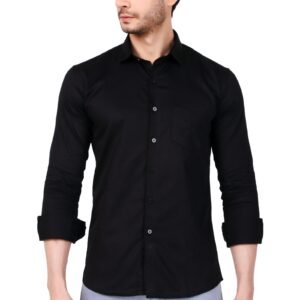 black cotton shirt men