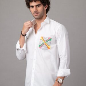 Hand Painted Shirt Concentric Line Art